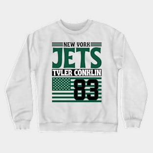 New York Jets Conklin 83 American Flag Football Crewneck Sweatshirt